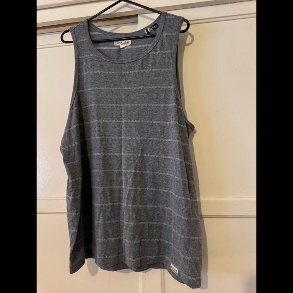 3rd&Army  light grey horizontal stripes on heather grey horizontal Large (L)